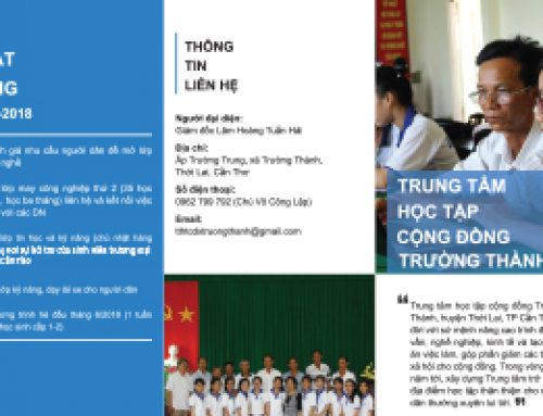 Tờ rơi giới thiệu về Trung tâm HTCĐ Trường Thành, thành phố Cần Thơ